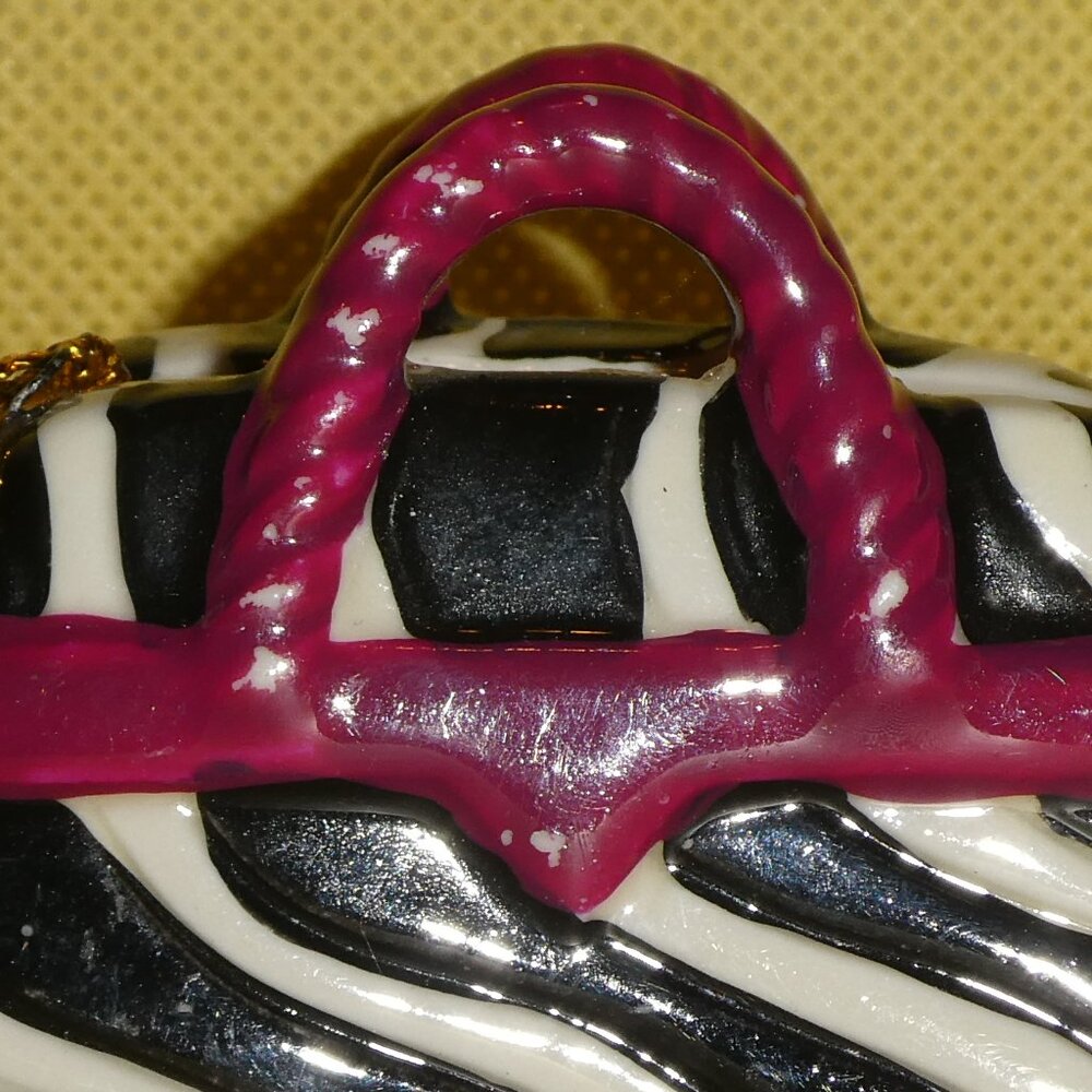 Porcelain Purse Zebra Print Ornament & Trinket Box - Picture 9 of 9